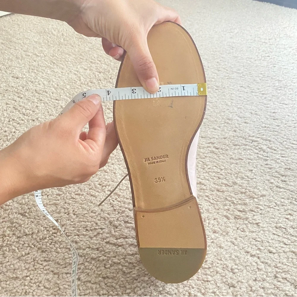 NEW Jill Sander Luxury Designer Nude Blush Leather Oxford sz 9.5 US/39.5 Euro - Picture 8 of 9